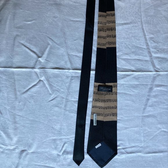 GOLD SAXOPHONE TIE Necktie Sax Music Notes Band Instrument -Keystone Hand Made - Picture 4 of 9